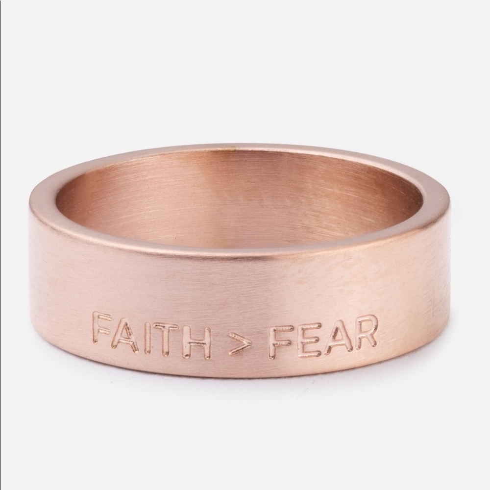 ✨HP✨SALE 🔥Faith over Fear Matte Rose Gold Ring 💍